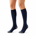 Calze al ginocchio 35-38 in maglia blu navy e grigio - rinforzi su punta e tallone