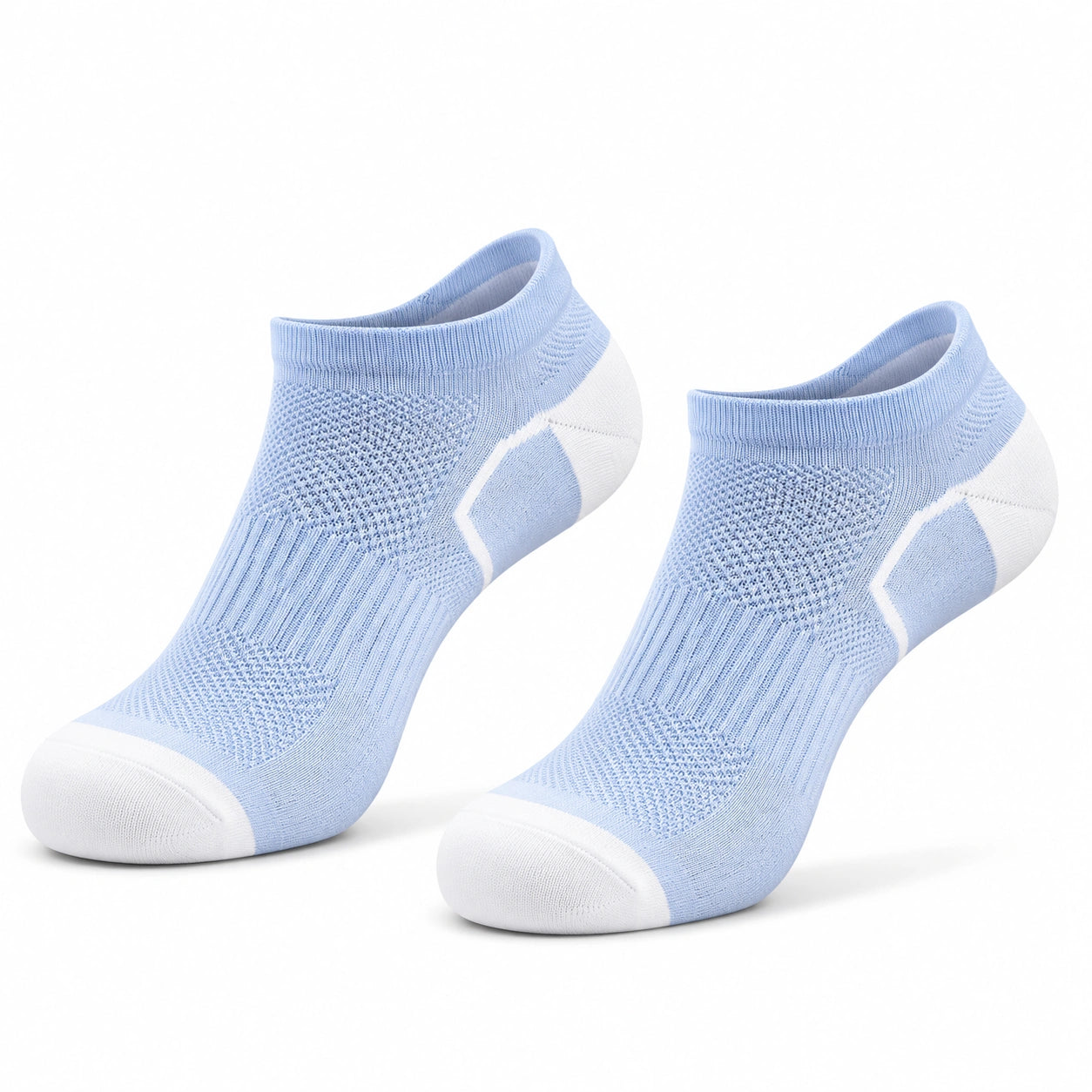 Calzini sportivi 39-42 in maglia azzurro chiaro e bianco - traspiranti a taglio basso