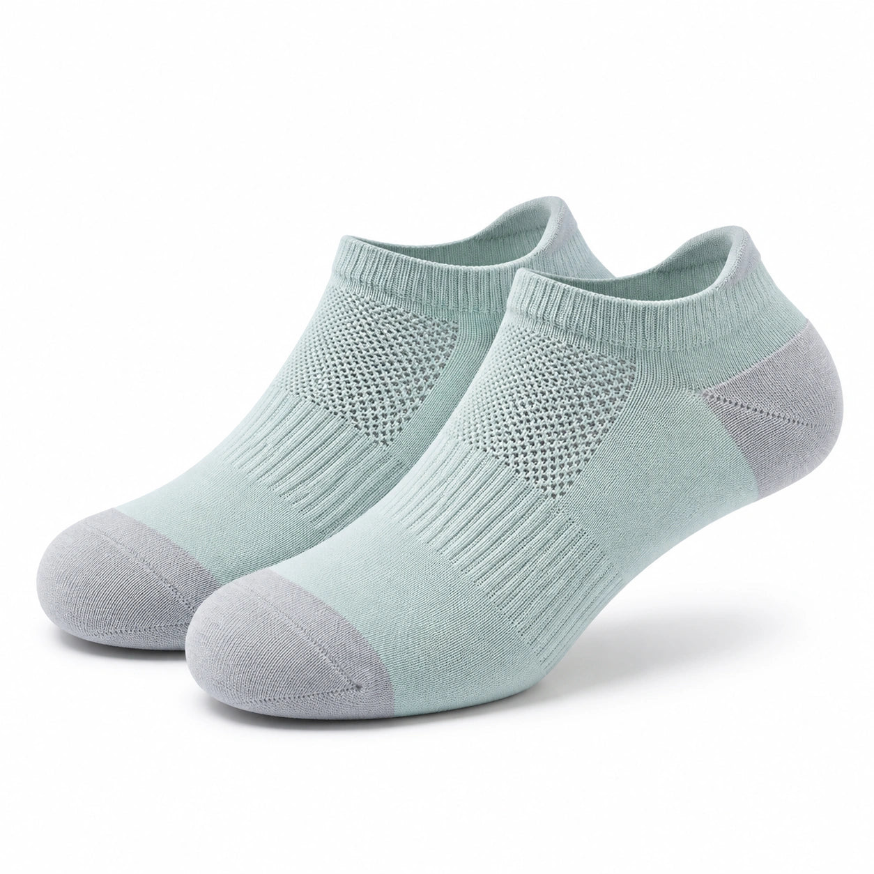 Calzini sportivi 43-46 in tessuto verde acqua e grigio a taglio basso traspiranti