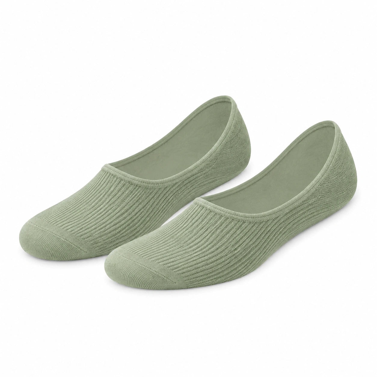 Calze invisibili 43-46 in tessuto a maglia verde salvia per uso quotidiano - stile minimalista