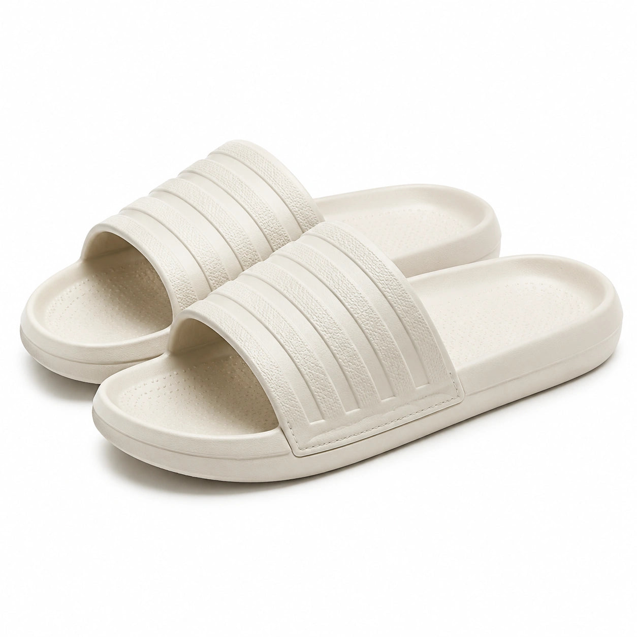 Ciabatte 40/41 in materiale sintetico bianco con fascia testurizzata per casa e piscina