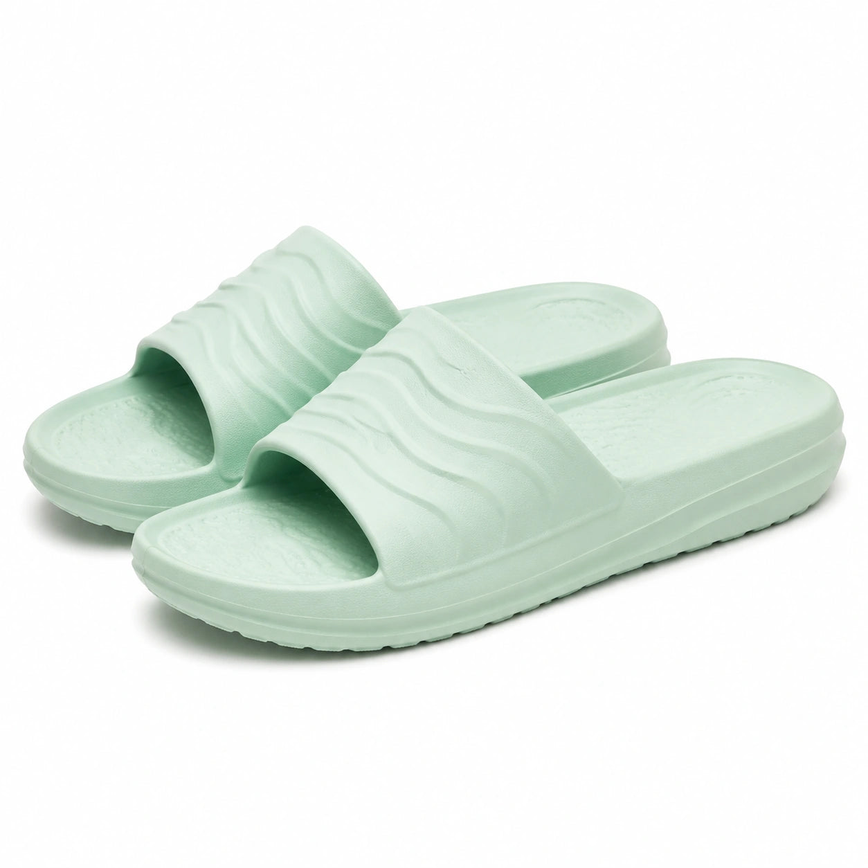 Ciabatte 42/43 in materiale sintetico espanso verde menta - modello slide per piscina e casa