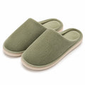 Pantofole da casa 38/39 in tessuto a coste verde salvia con suola antiscivolo