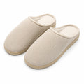 Pantofole da casa 40/41 in tessuto a coste beige con interno morbido